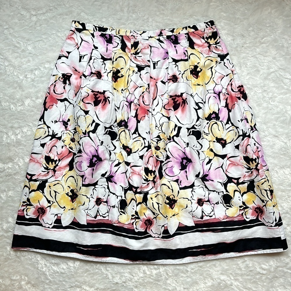 Vintage 80s Koret colorful floral skirt X-Large women’s cotton lined
